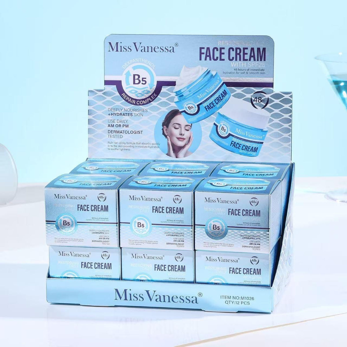 MISS VANESSA FACE CREAM WITH SPF 25, 12 PCS DISPLAY