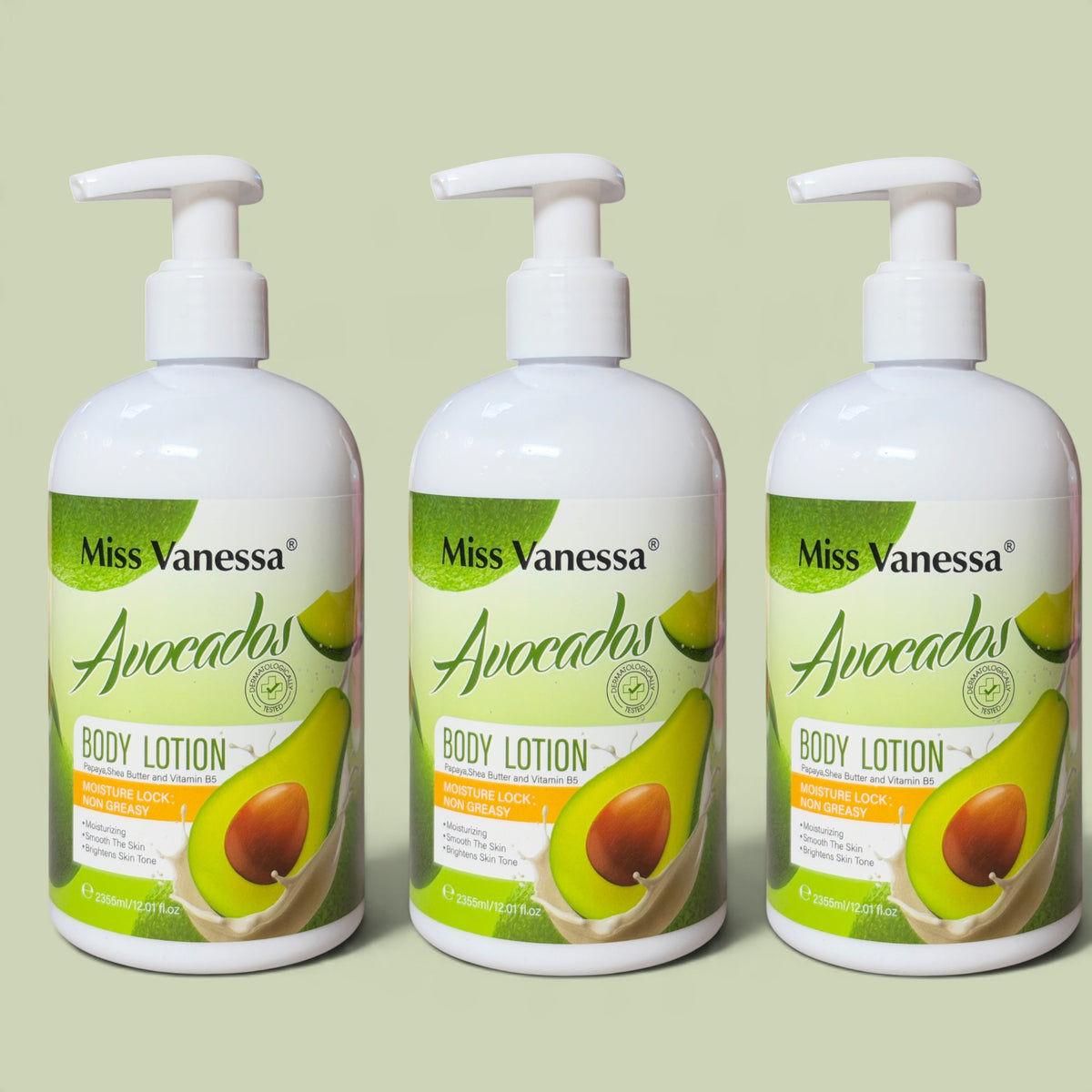 MISS VANESSA AVOCADO BODY LOTION 3 PCS SET - 355ML/12.01FL G5083
