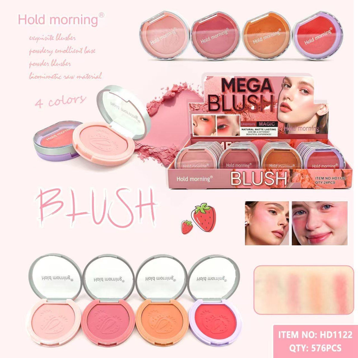 HOLD MORNING MEGA BLUSH 24 PCS DISPLAY
