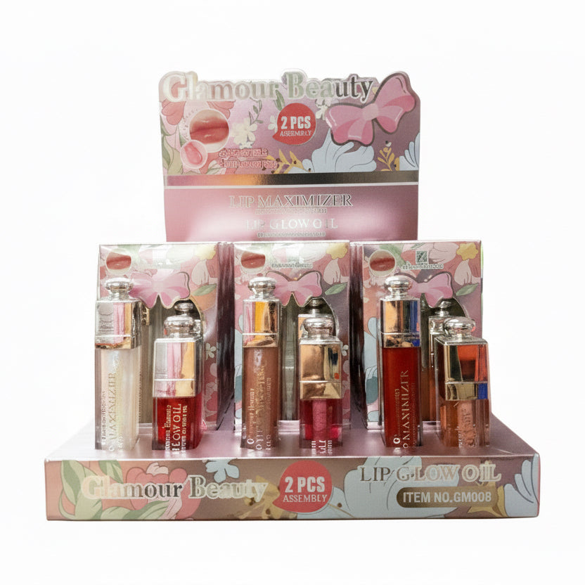 GALMOUR BEAUTY 2 IN 1 LIP PLUMPER & LIP CHERRY OIL 21 PCS DISPLAY (A)