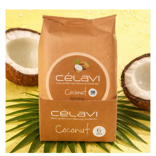 CELAVI MAKE-UP REMOVER CLEANSING TOWELETTES COCONUT 6PACK