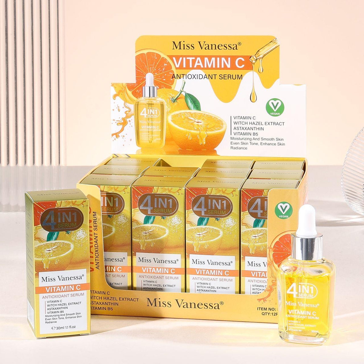 MISS VANESSA 4 IN 1 VITAMIN C ANTIOXIDANT SERUM 12 PCS DISPLAY