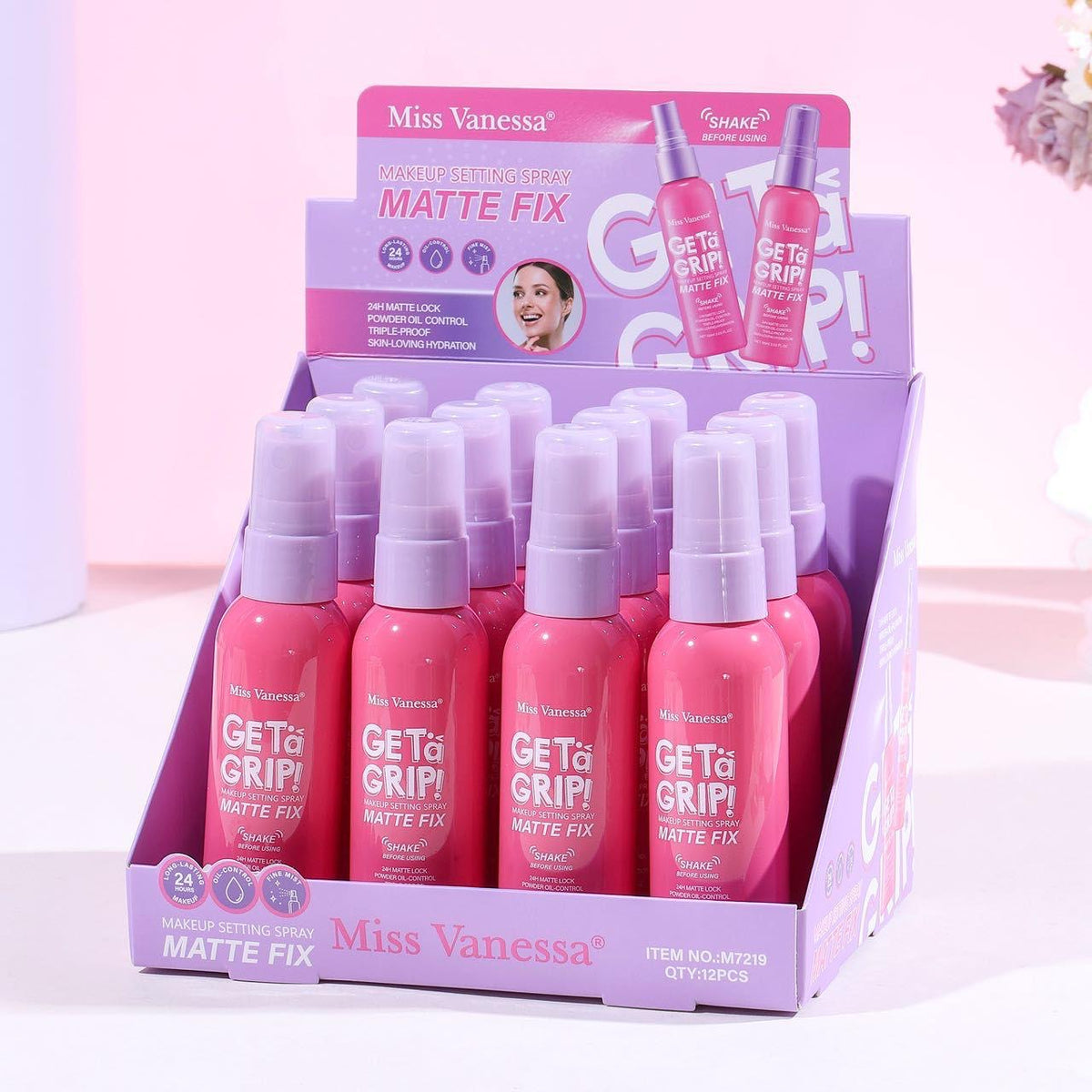 MISS VANESSA MAKEUP SETTING SPRAY MATTE FIX 12 PCS DISPLAY