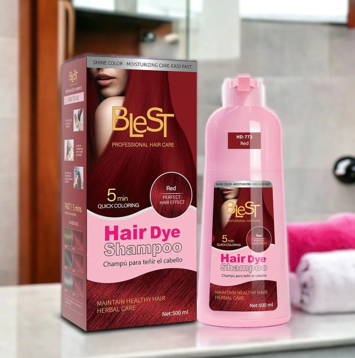 BLEST RED HAIR DYE SHAMPOO