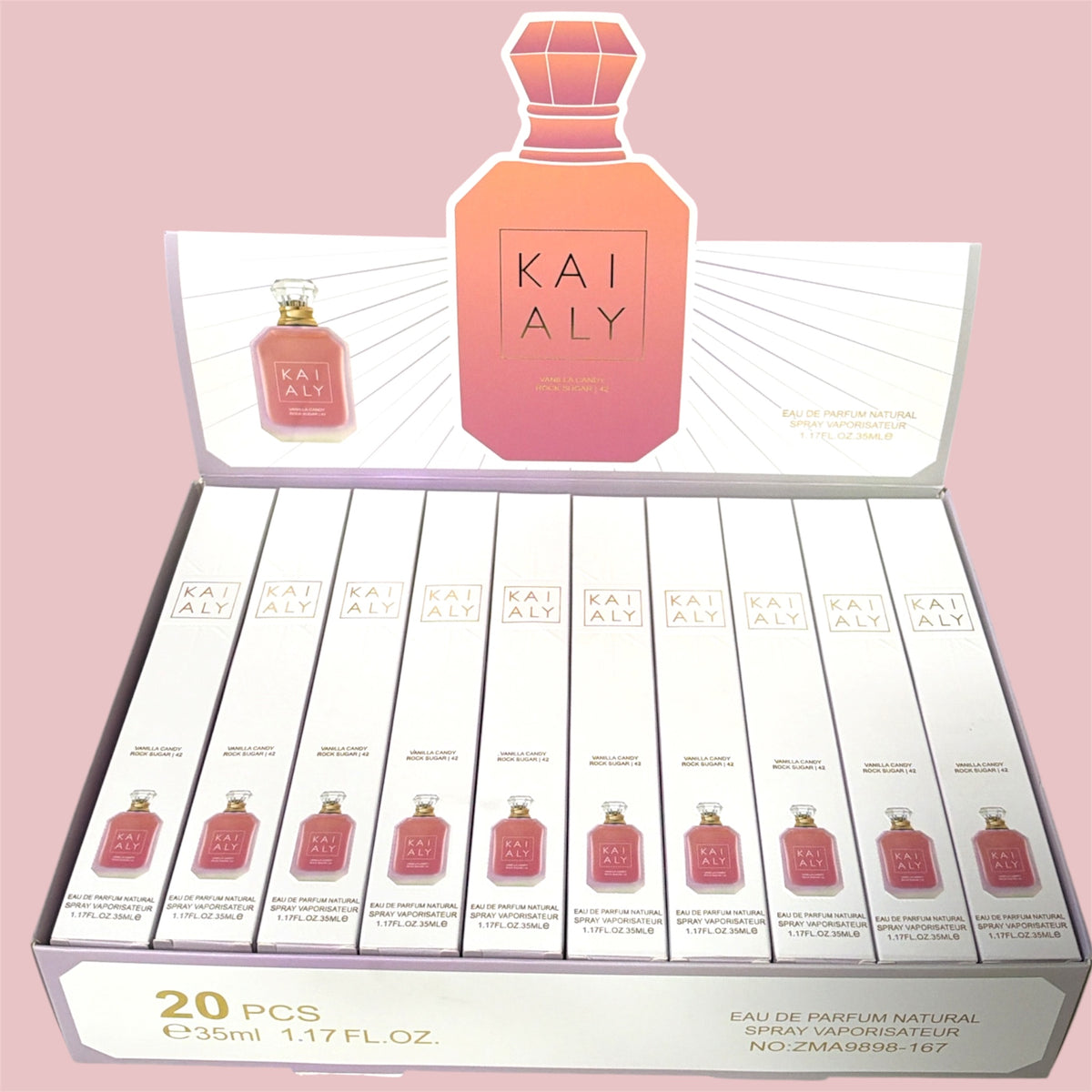 KAIALY VANILLA CANDY ROCK SUGAR | 42 TRAVEL SIZE PERFUME 20 PCS 1.17FL OZ/35ML DISPLAY ZMA9898-167