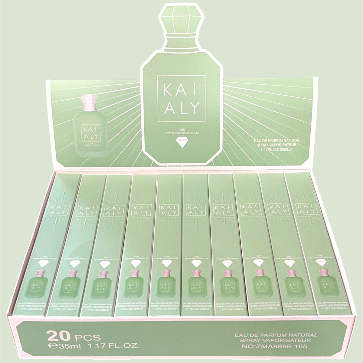 KAIALY YUM PISTACHIO GELATO | 33 TRAVEL SIZE PERFUME 20 PCS 1.17FL OZ/35ML ZMA9898-165