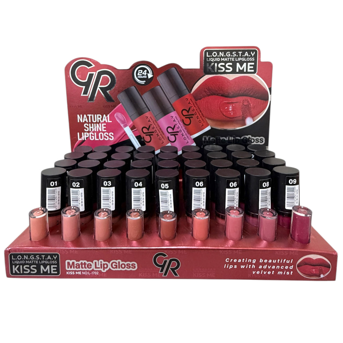 GR MATTE LIP GLOSS KISS ME 36PCS L-1702