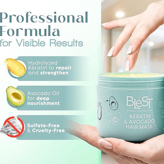 BLEST KERATIN & AVOCADO HAIR MASK 2 PCS