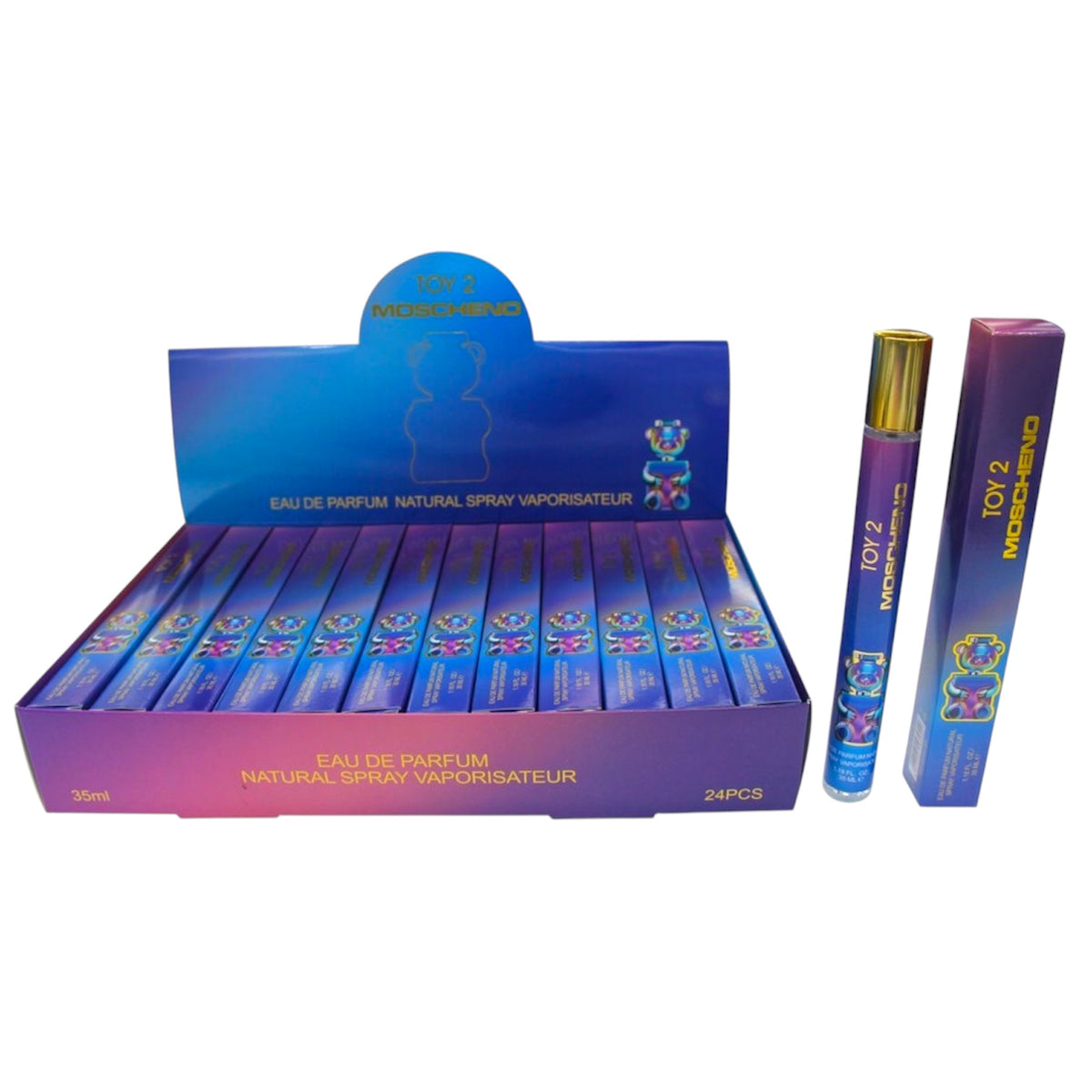 BLUE BEAR TRAVEL SIZE PERFUME 24 PCS DISPLAY B100-80