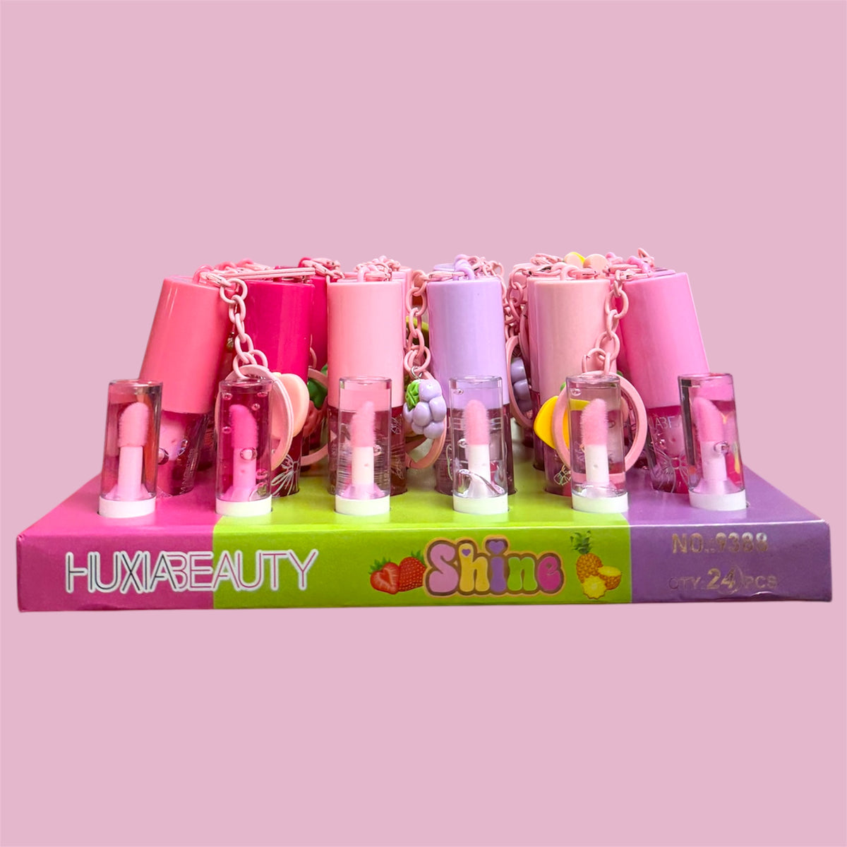 HUXIABEAUTY SHINE LIP GLOSS 24 PCS DISPLAY NO:9388