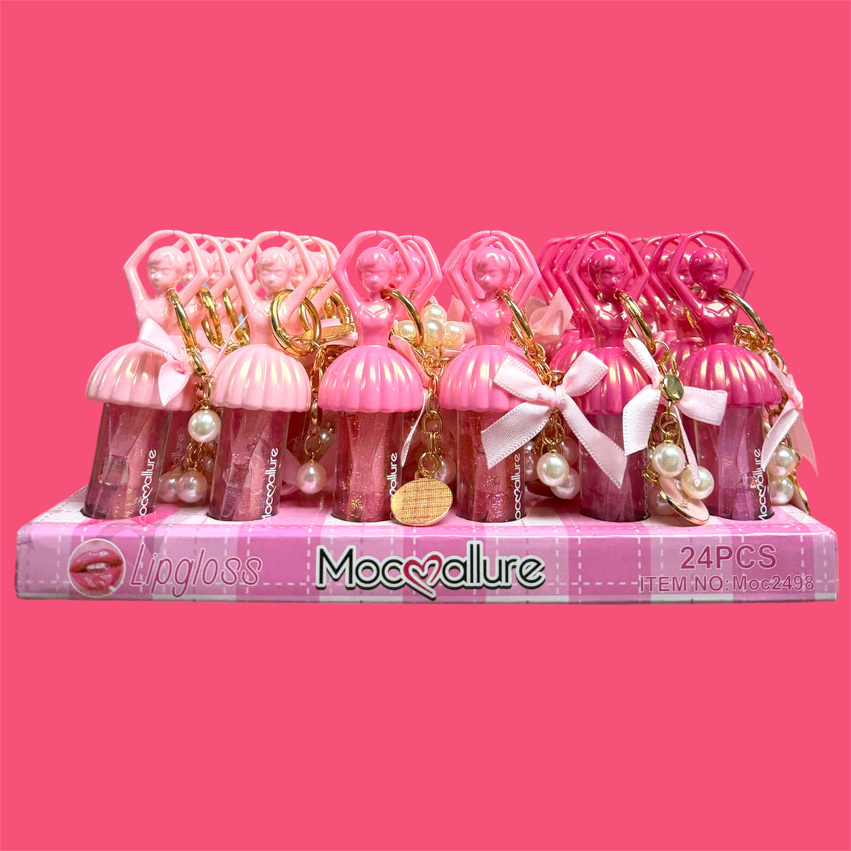 MOC❤️ALLURE BALLERINA TOP LIP GLOSS 24 PCS DISPLAY (NO:Moc2498)