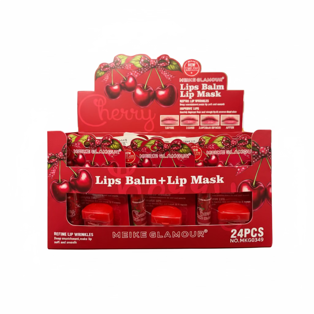 MEIKE GLAMOUR CHERRY LIP BALM & LIP MASK 24 PCS DISPLAY (NO:MKG0349)