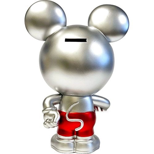 SILVER MOUSE PVC FIGURAL MONEY BANK