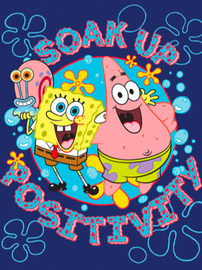 “SOAK UP POSITIVITY” SPONGEBOB TWIN/FULL DISNEY RACHELLE BLANKET