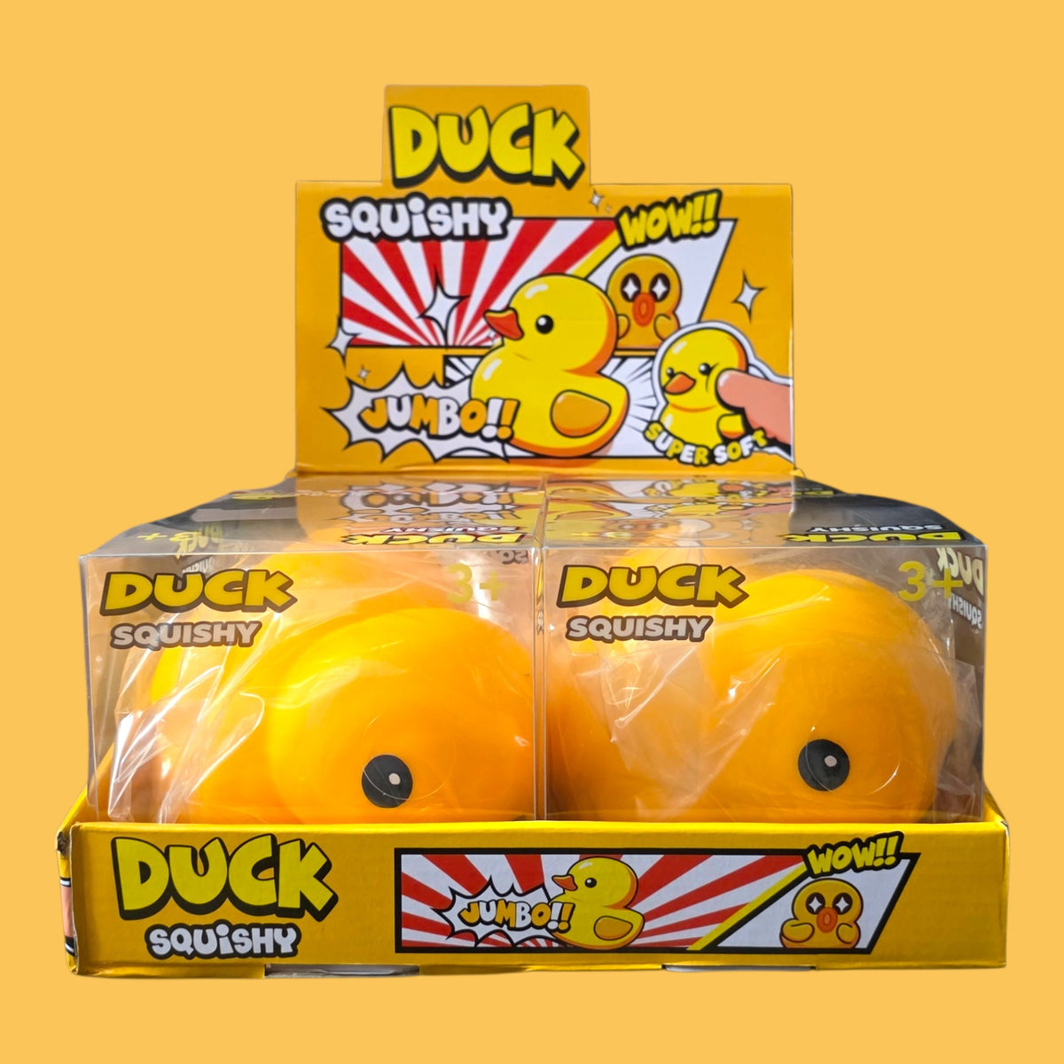 JUMBO SQUISHY DUCK 4 PCS DISPLAY