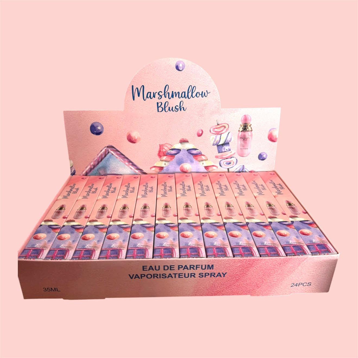 MARSHMALLOW BLUSH TRAVEL SIZE PERFUME 24 PCS DISPLAY H100-045