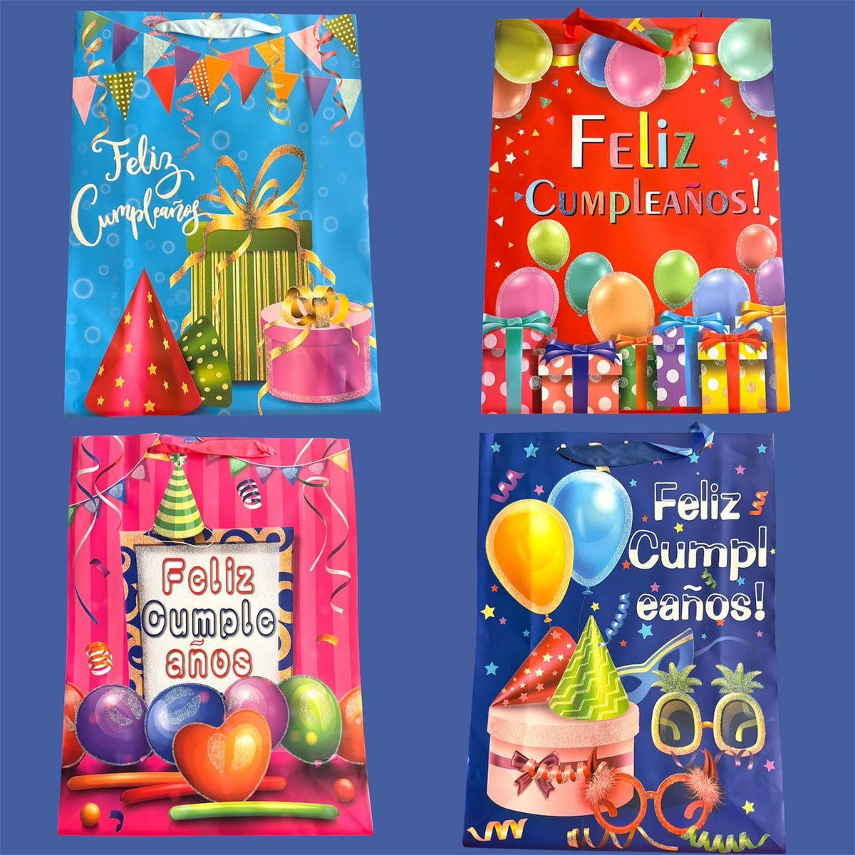 MIXED HAPPY BIRTHDAY PAPER GIFT BAGS 12 PCS VER. 7 (NO.BG260401-40L)