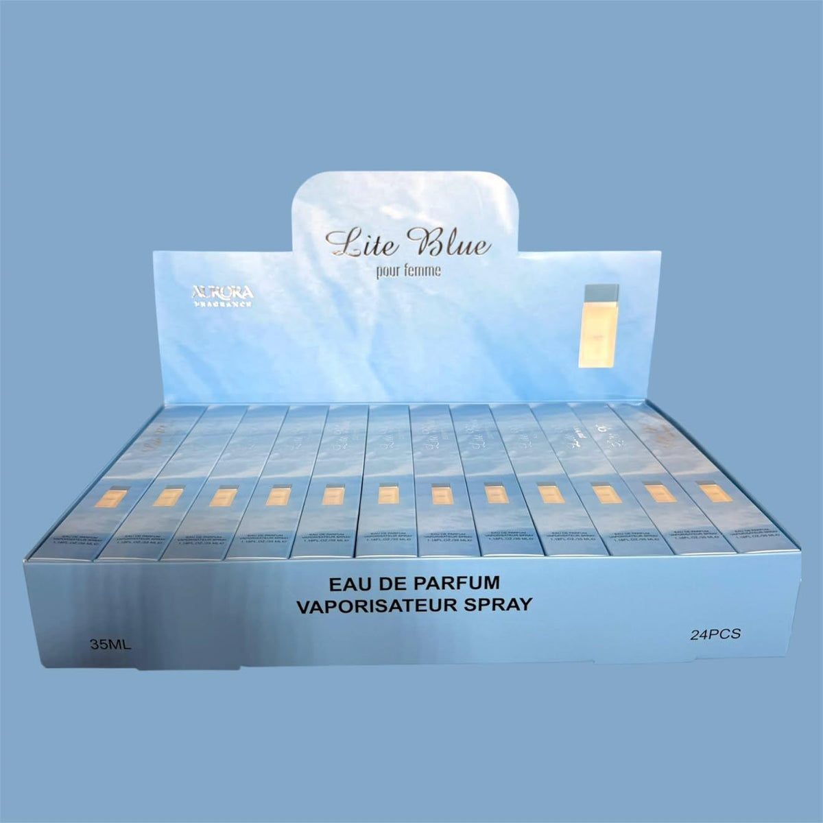 LITE BLUE TRAVEL SIZE PERFUME 24 PCS DISPLAY H101-054