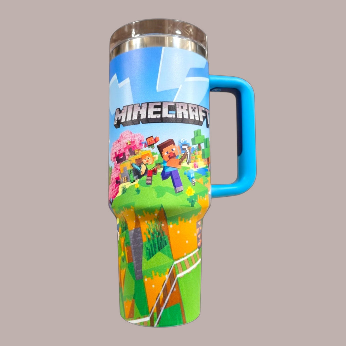 (#75) MINECRAFT S-WATER CANISTER WITH STRAW 40 OZ./1.18 L 1 PC