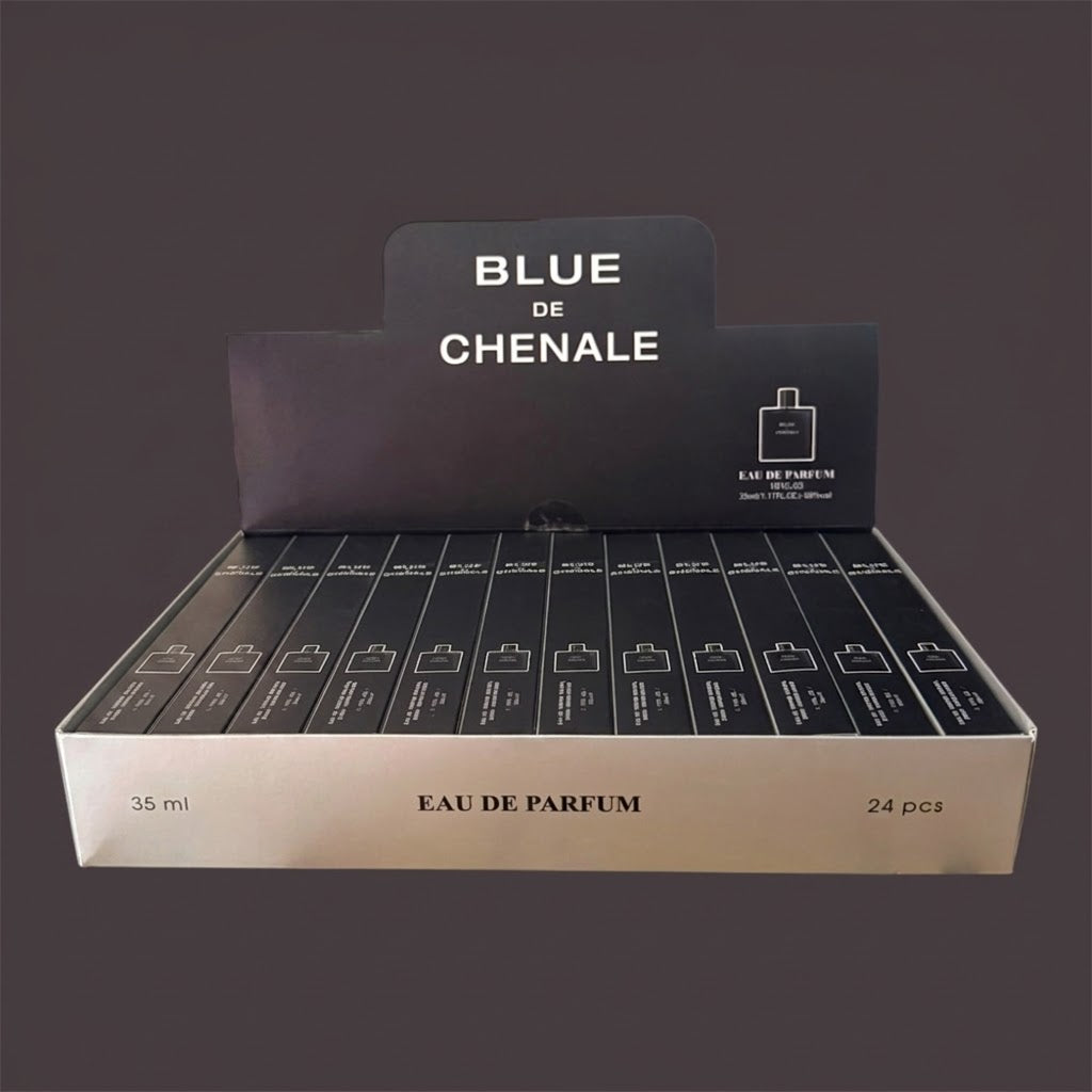 BLUE PERFUME TRAVEL SIZE PERFUME 24 PCS DISPLAY 1912-33