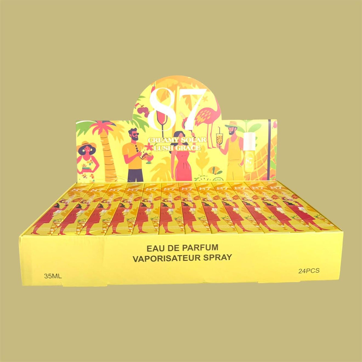 CREAMY SOLAR 87 TRAVEL SIZE PERFUME 24 PCS DISPLAY H102-009