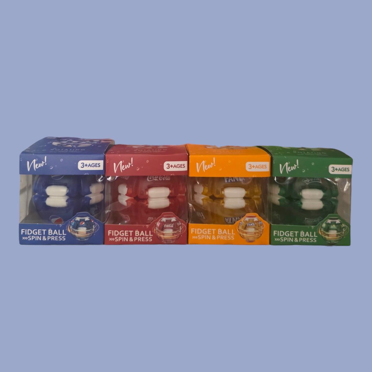SPIN & PRESS SODA FIDGET BALL 24 PCS DISPLAY
