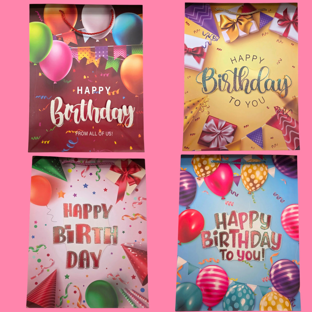 MIXED HAPPY BIRTHDAY PAPER GIFT BAGS 12 PCS VER. 1 (NO.BG260129-21L)
