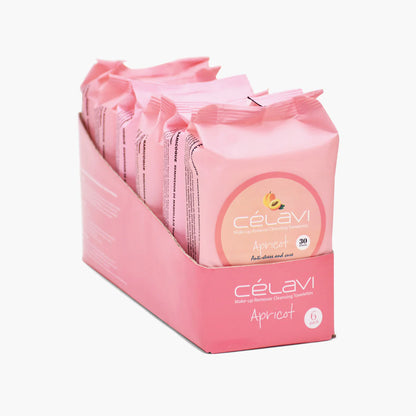 CELAVI MAKE-UP REMOVER CLEANSING TOWELETTES APRICOT 6PACK