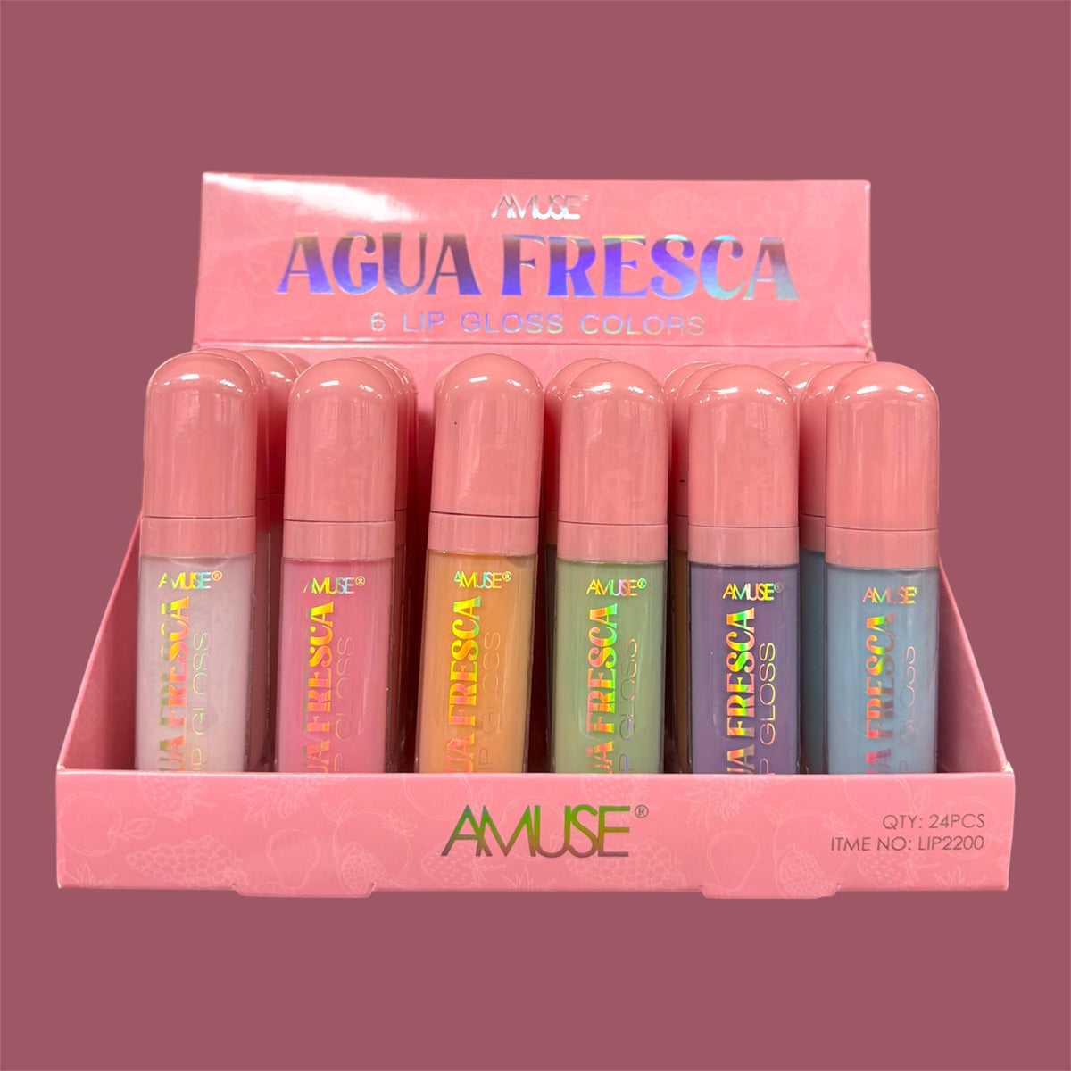 AMUSE AGUA FRESCA/FRESH WATER LIP GLOSS 24 PCS DISPLAY