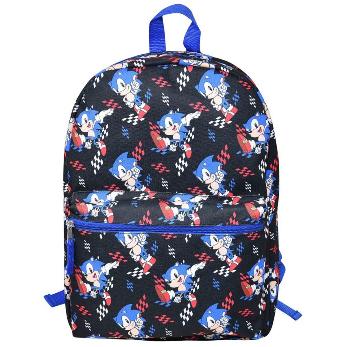 SONIC THE HEDGEHOG BLACK ALL OVER PRINT 16” KIDS SCHOOL BACKPACK 1 PC