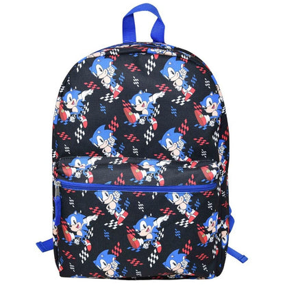 SONIC THE HEDGEHOG BLACK ALL OVER PRINT 16” KIDS SCHOOL BACKPACK 1 PC