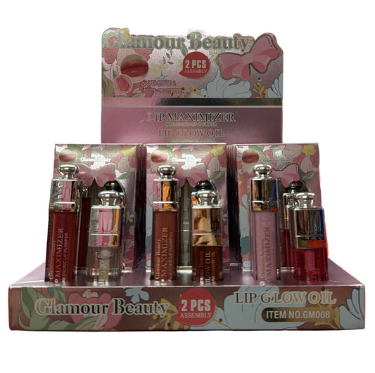 GALMOUR BEAUTY 2 IN 1 LIP PLUMPER & LIP CHERRY OIL 21 PCS DISPLAY (B)