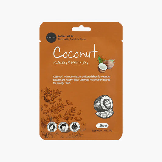 CELAVI FACIAL MASK COCONUT HYDRATES & SOFTENS  24PACK