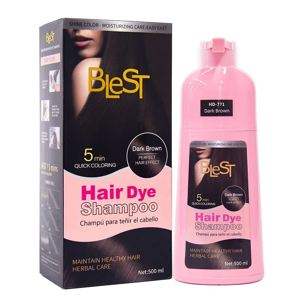 BLEST DARK BROWN HAIR DYE SHAMPOO