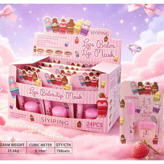 SIYIPING CUPCAKE LIP BALM + LIP MASK 24PCS DISPLAY