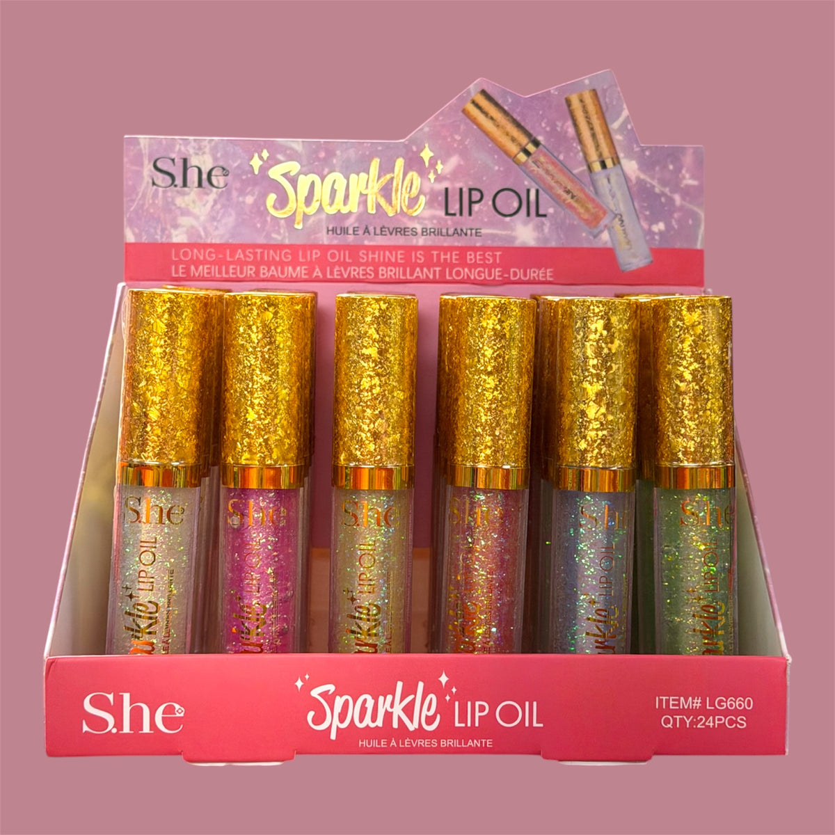 SHE SPARKLE LIP OIL 24 PCS DISPLAY
