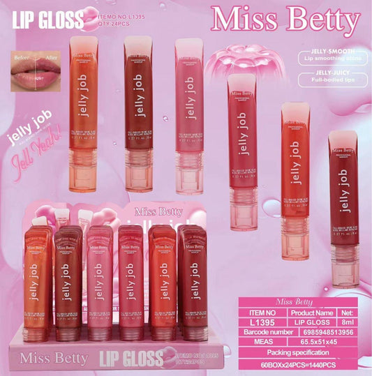 MISS BETTY JELLY JOB LIP GLOSS 24PCS DISPLAY L1395