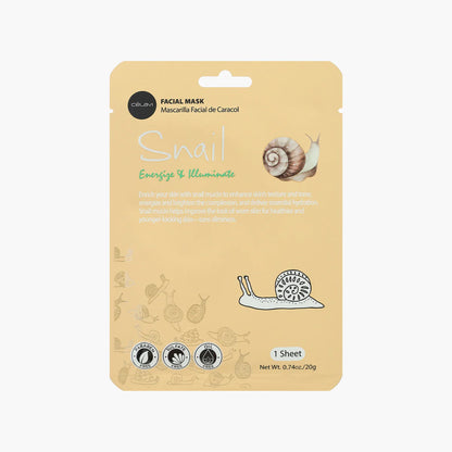CELAVI FACIAL MASK SNAIL ENERGIZE & ILLUMINATE 24PACK