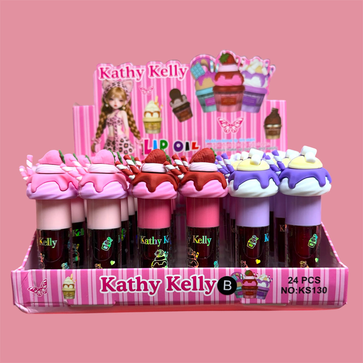 KATHY KELLY LIP OIL 24 PCS DISPLAY NO.KS130