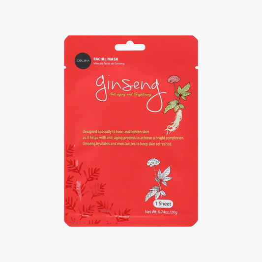 CELAVI FACIAL MASK GINSENG REVITALIZES & ENERGIZES 24PACK