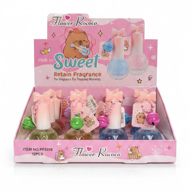 FLOWER ROCOCO SWEET RETAIN FRAGRANCE PERFUME WITH CAT BELL KEY CHAIN