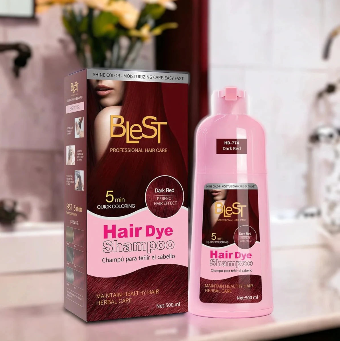 BLEST DARK RED HAIR DYE SHAMPOO