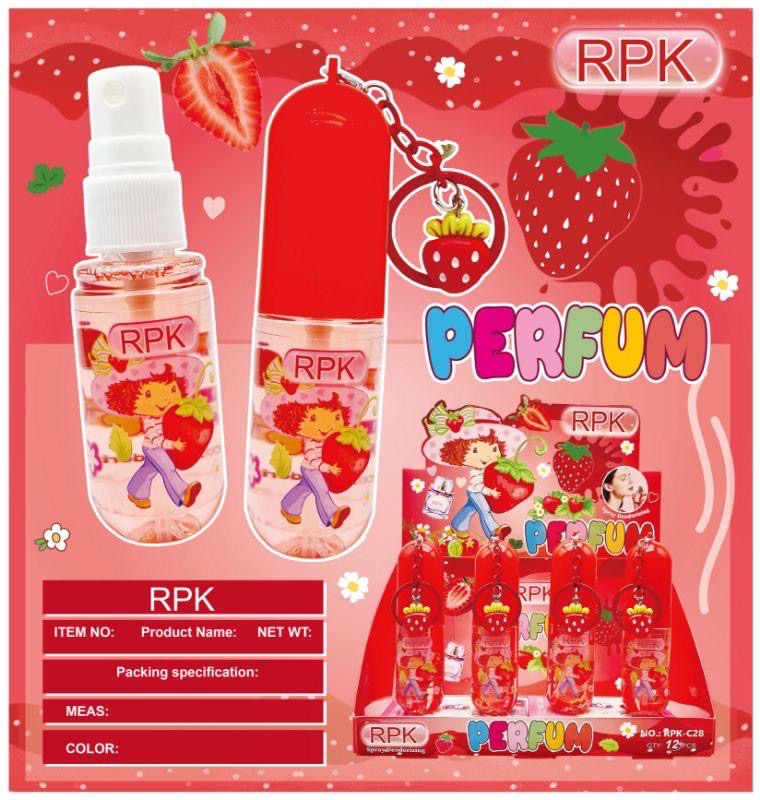 RPK SPRAY DEODORIZING PERFUME WITH STRAWBERRY KEY CHAIN 12 PCS DISPLAY
