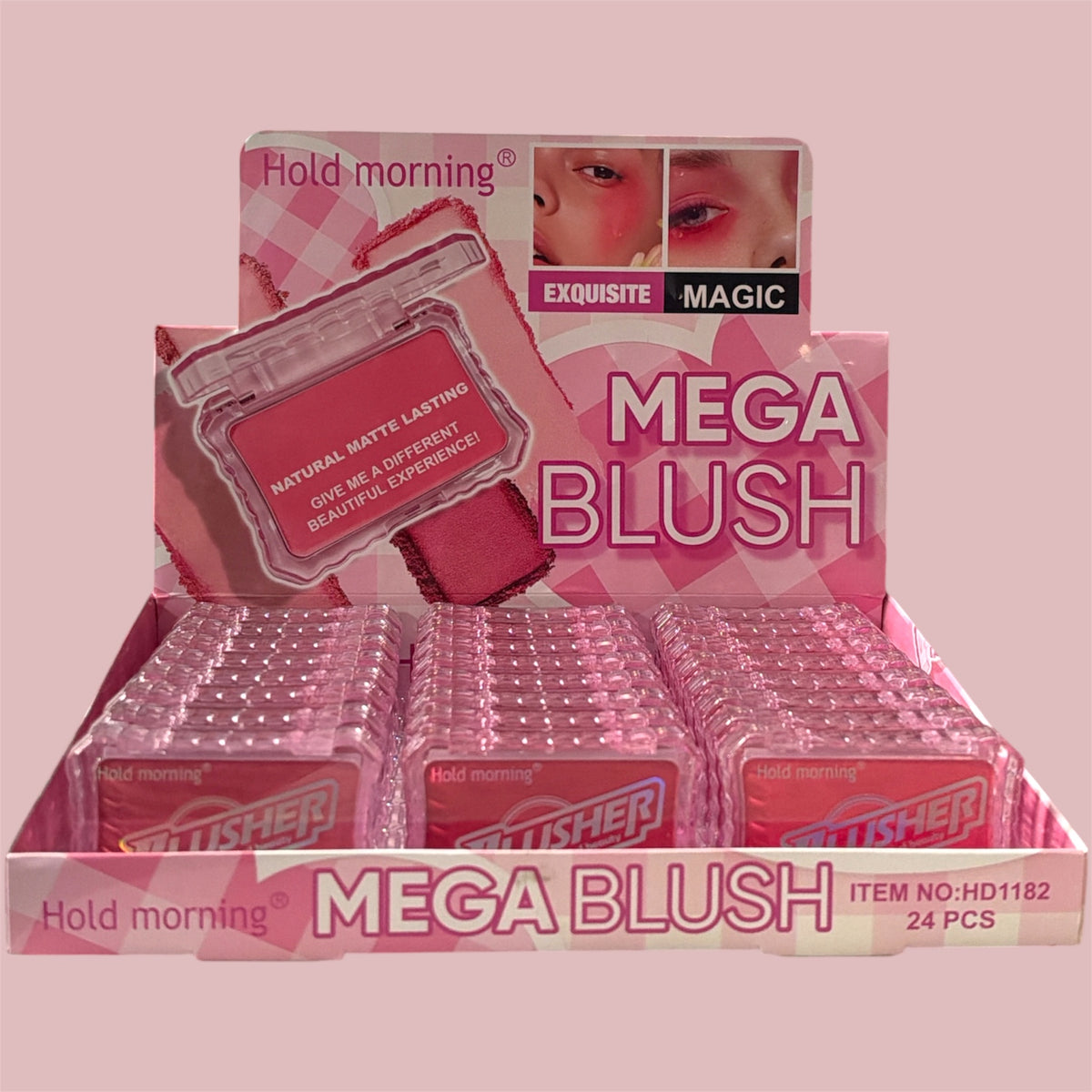 HOLD MORNING MEGA BLUSH MATTE BLUSHER 24 PCS DISPLAY HD1182