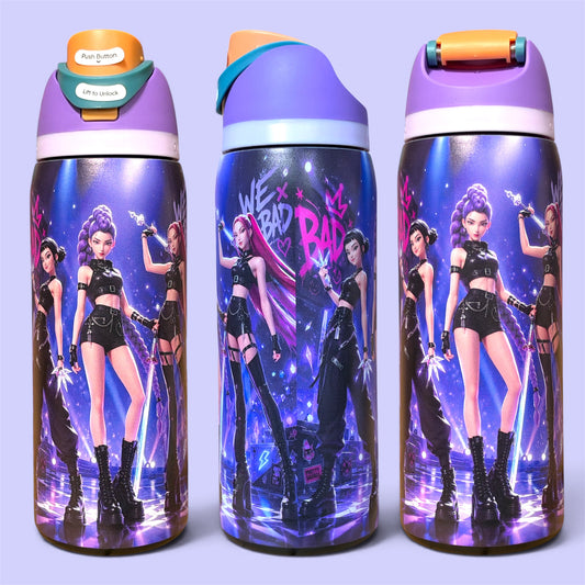 (#155) K-POP STYLE GIRLS WATER CANISTER WITH BUILT IN STRAW 32 OZ./945 ML 1 PC