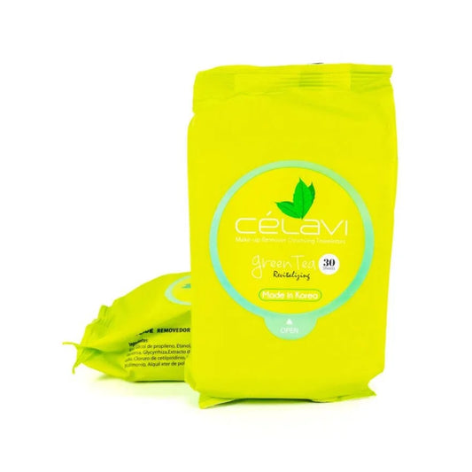 CELAVI MAKE-UP REMOVER CLEANSING TOWELETTES GREEN TEA 6PACK
