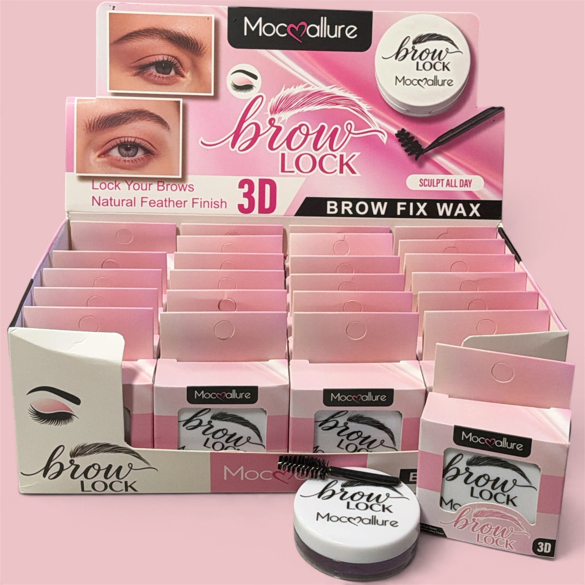 MOC❤️ALLURE 3D BROW FIX WAY EYEBROW STYLING WAX WITH BRUSH24 PCS  MOC2796