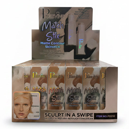 PAGEVINE MATTE CONTOUR SKINSTICK CONCEALER 36 PCS DISPLAY