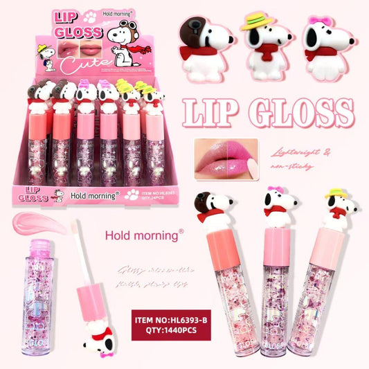 HOLD MORNING SNOOPY LIP GLOSS 24 PCS DISPLAY HL6393