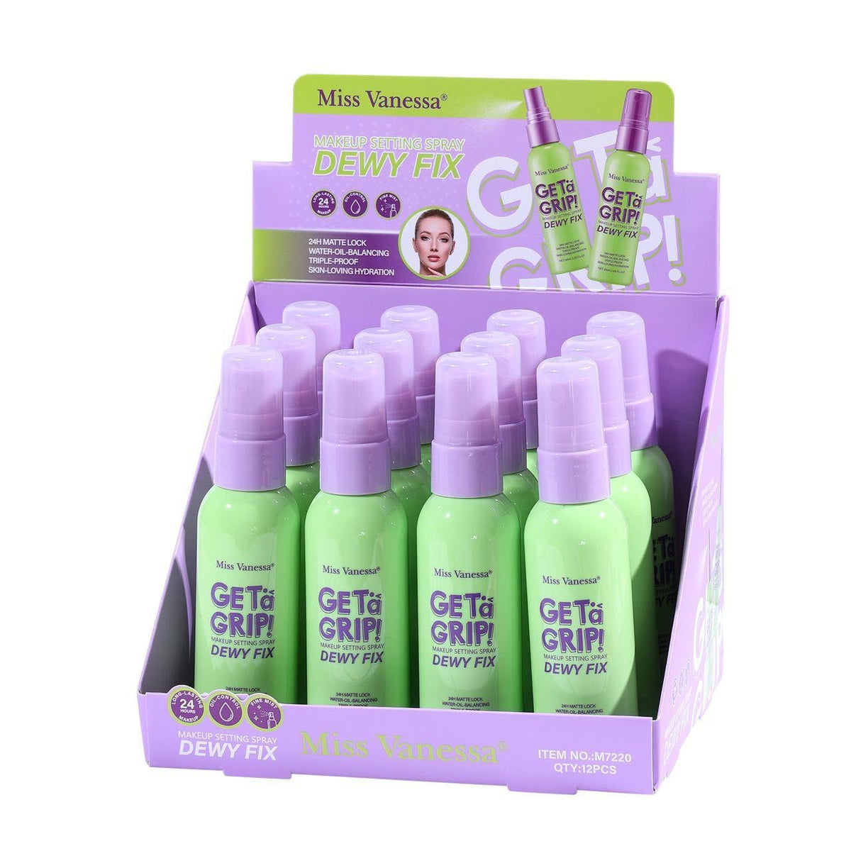 MISS VANESSA MAKEUP SETTING SPRAY DEWY FIX 12 PCS DISPLAY